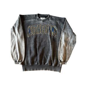 Vintage Y2K Notre Dame Ombré Faded Dark Heather Gray Galt Sand Baggy M Crewneck